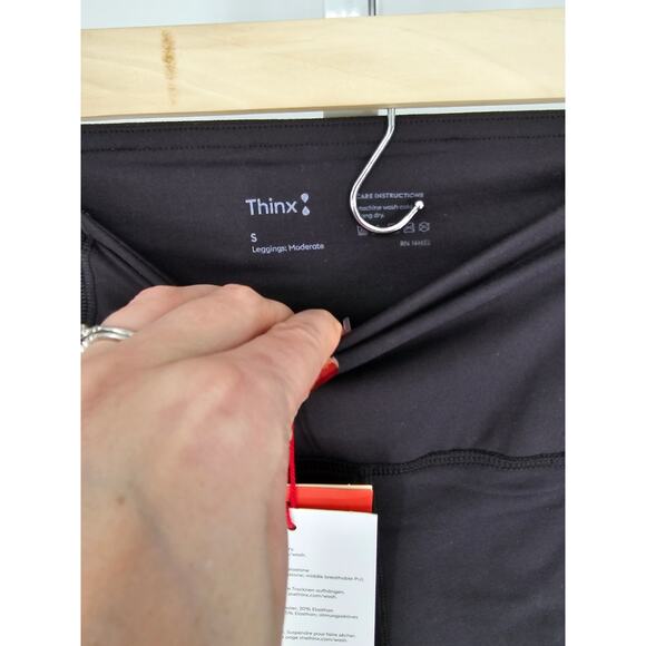 Thinx Women's Black Mid Rise Skinny Elastic Waist Casual Leggings Pants Size S - Picture 4 of 5
